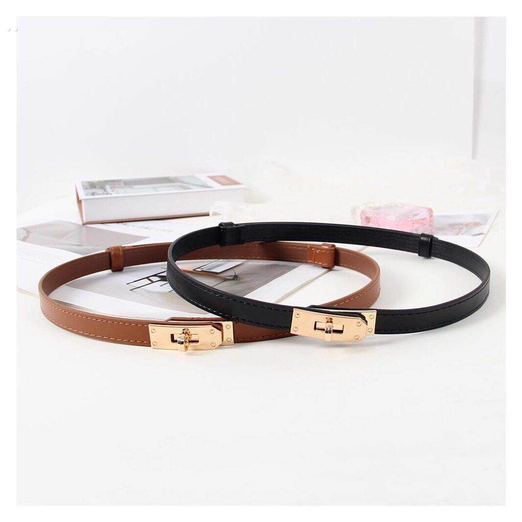 韩版锁扣压线可调节细腰带女装饰西装外套搭配裙子小皮带