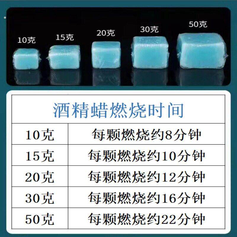 固体酒精块耐烧家用固态蜡干锅小火锅燃料户外引火点碳木炭燃烧