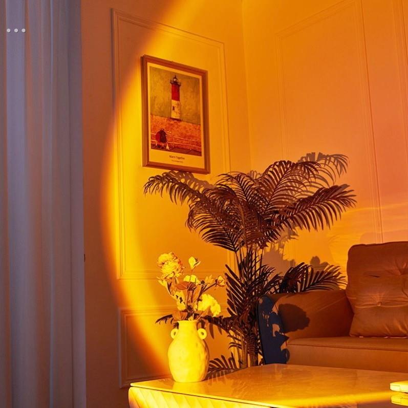 网红日落灯氛围灯小夜灯夕阳灯拍照直播摄影补光灯卧室落日灯投影