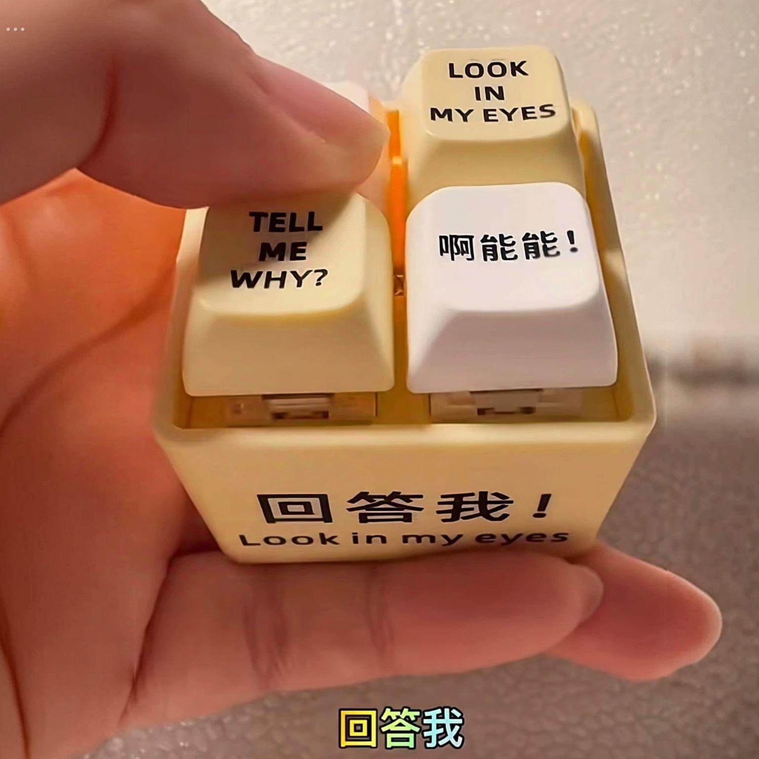 【新款】回答我玩具语录发音发光钥匙扣解压按键玩具送朋友趣味