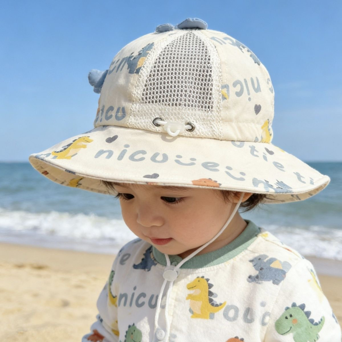 宝宝帽子春夏薄防晒帽男