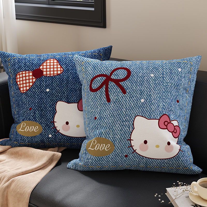 牛仔kitty猫卡通抱枕沙发客厅轻奢高级感抱枕靠垫睡觉午睡枕家用,居家布艺,靠垫/抱枕,淘宝优惠券,粉丝福利购,淘宝优惠卷