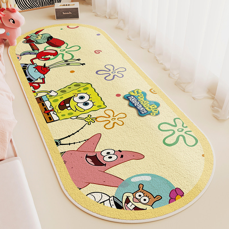 海绵宝宝卧室床边地毯出租屋家用加厚地垫可机洗床前床下家用脚垫,居家布艺,地毯,淘宝优惠券,粉丝福利购,淘宝优惠卷