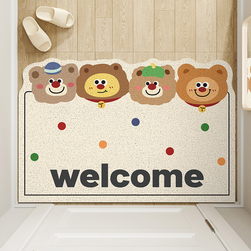 卡通丝圈入户门地垫新款进门防滑脚垫客厅入门地毯可裁剪门口门垫