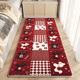 红色仿羊绒地毯客厅新年装 饰卧室床边地毯毛绒衣帽间脚垫飘窗地垫