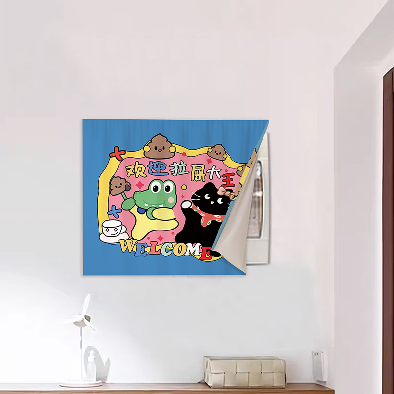 卡通电表箱装饰遮挡挂画弱电箱盒电闸箱免打孔魔术贴防尘遮灰挂布