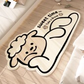 可爱地毯卧室加厚毛绒床边毯少女房间长条卡通小羊床前ins风地垫