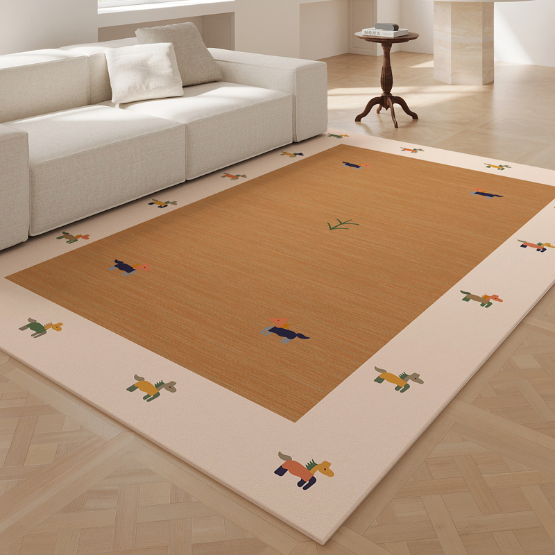卡通地毯客厅复古高级感防污易打理卧室床边地垫沙发茶几家用脚垫