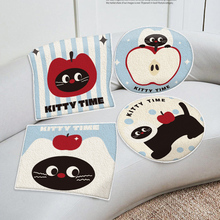 创意猫咪冰丝坐垫夏季凉垫透气办公室久坐椅子垫汽车座垫四季通用