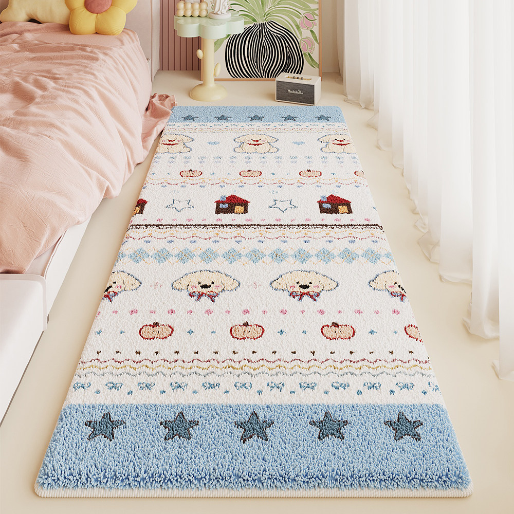 费尔岛床边地毯卧室女孩床边毯儿童房间毛绒地垫加厚防滑家用脚垫,居家布艺,地毯,淘宝优惠券,粉丝福利购,淘宝优惠卷
