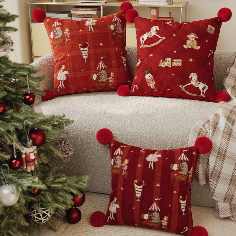 圣诞抱枕客厅沙发圣诞节装饰布置节日氛围感新年红色靠枕垫可拆洗,居家布艺,靠垫/抱枕,淘宝优惠券,粉丝福利购,淘宝优惠卷