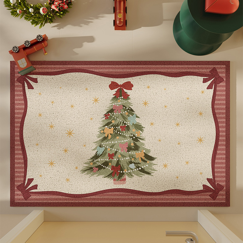 圣诞装饰入户门口地垫进门门口耐脏免洗玄关地毯防滑除尘家用脚垫