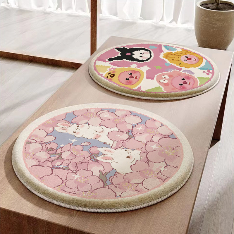 圆形餐椅软屁垫卡通冬季毛绒圆形椅子垫防滑圆凳垫四季通用坐垫子,居家布艺,椅垫,淘宝优惠券,粉丝福利购,淘宝优惠卷