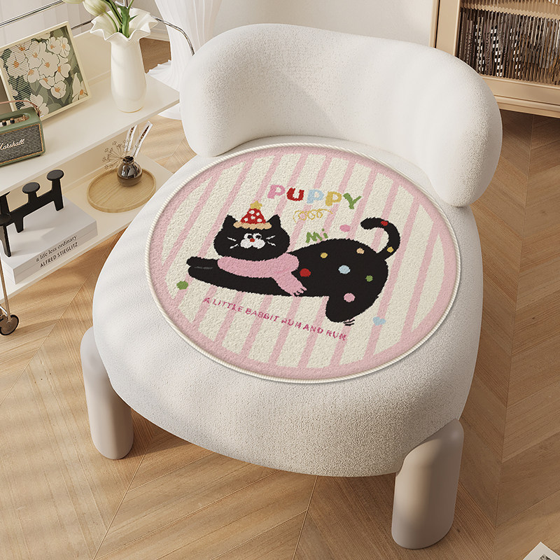 卡通猫咪毛绒坐垫冬天椅垫办公室久坐透气防滑加厚学生屁垫座椅垫,居家布艺,椅垫,淘宝优惠券,粉丝福利购,淘宝优惠卷