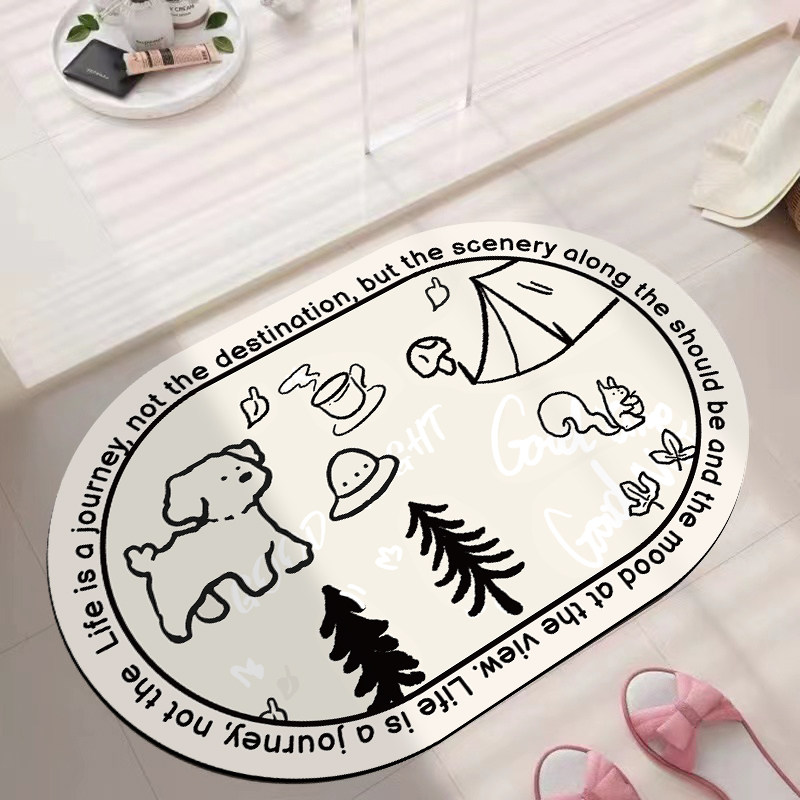 浴室地垫硅藻泥软垫厕所卫生间门口卡通防滑地毯门垫吸水速干脚垫,居家布艺,家用脚垫,淘宝优惠券,粉丝福利购,淘宝优惠卷