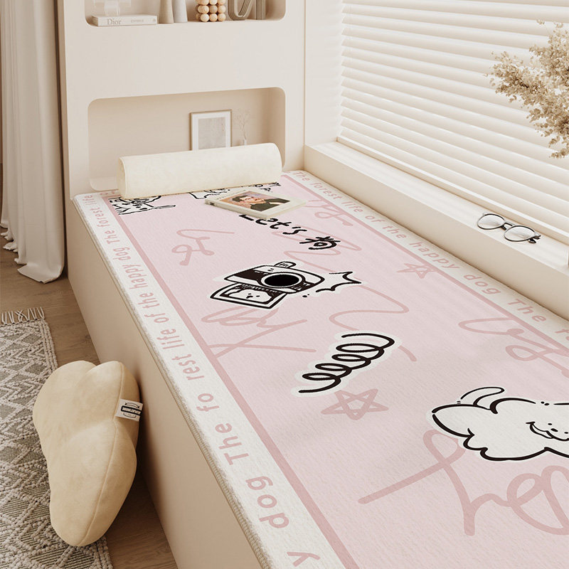 卡通仿羊绒飘窗垫卧室床边毯毛绒四季通用阳台地毯榻榻米加厚坐垫