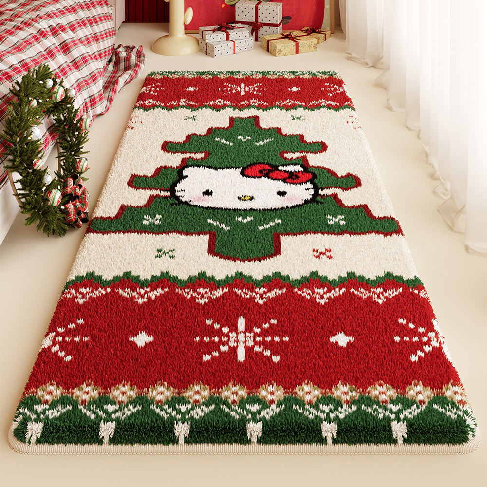 圣诞hellokitty卡通可爱仿羊绒床边地毯卧室易打理保暖垫子儿童房,居家布艺,地毯,淘宝优惠券,粉丝福利购,淘宝优惠卷