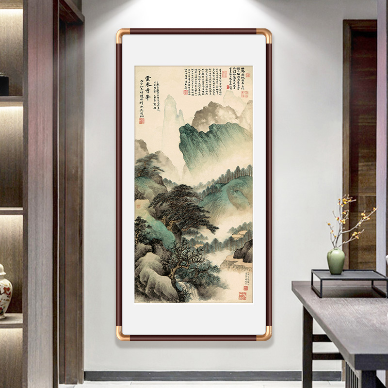 玄关山水画云表奇峰国画入户走廊过道尽头高端装饰画新中式挂画