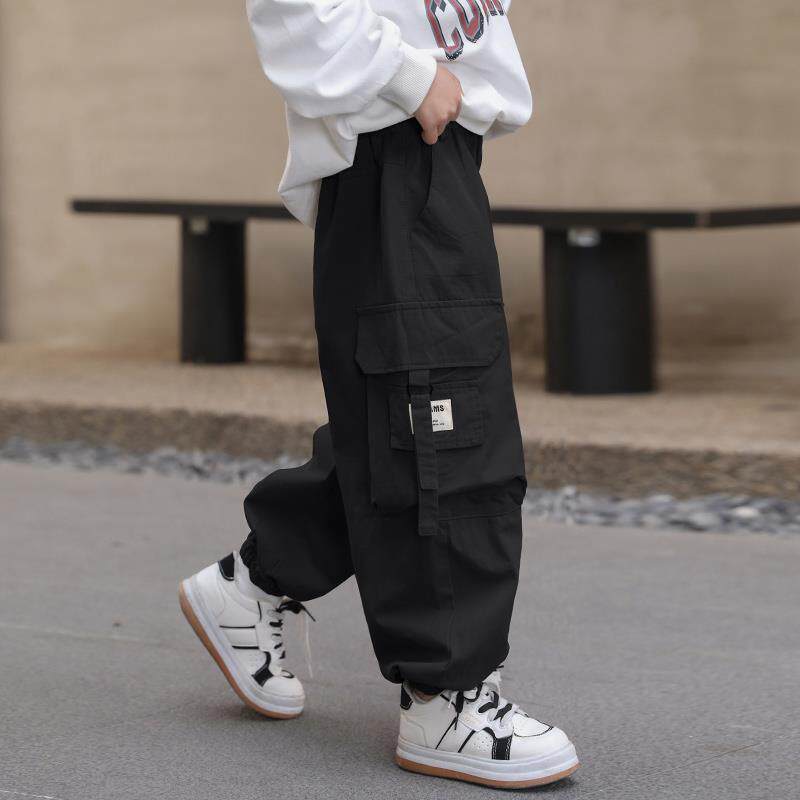 男童春装裤子2025新款春秋季儿童休闲裤中大童宽松工装裤童装长裤