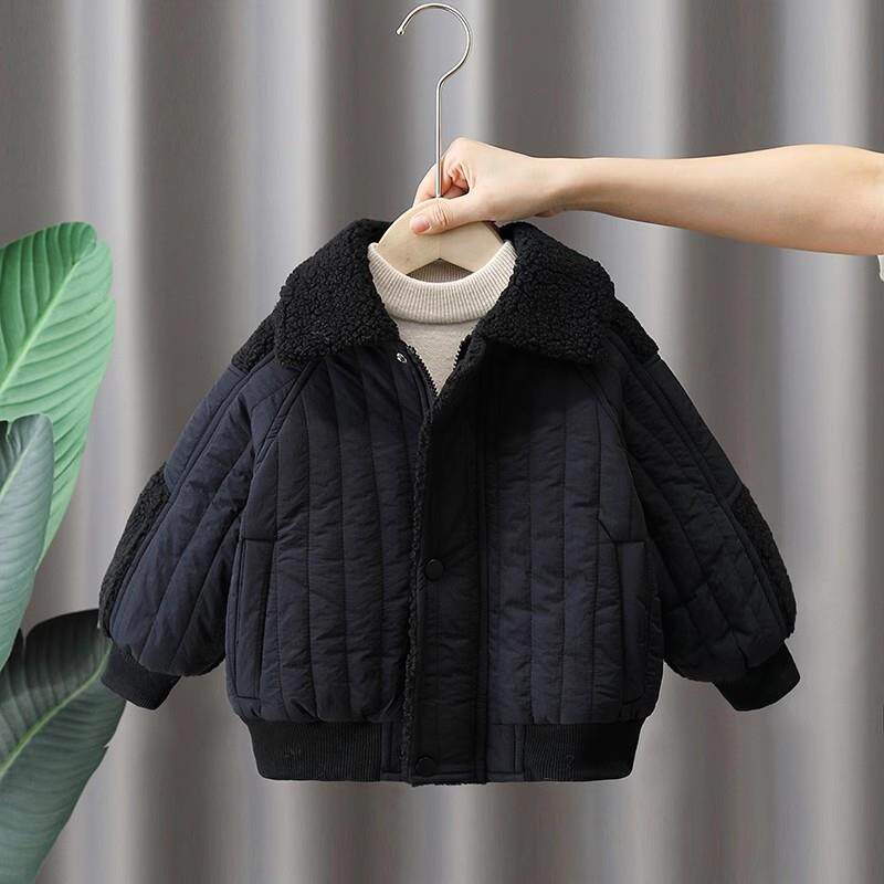 男童棉衣秋冬装2024新款儿童夹棉保暖休闲外套宝宝冬季炸街毛毛衣