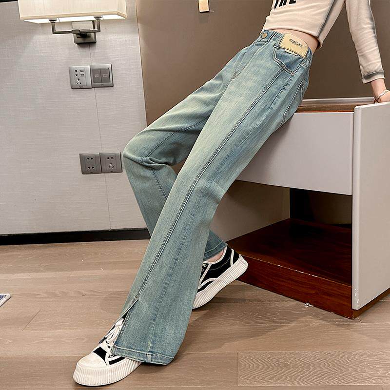 女童牛仔裤夏装2025新款儿童喇叭裤子中大童夏季薄款女孩洋气长裤