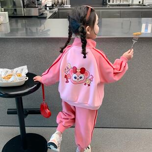 女童套装春装2025新款女宝宝洋气时髦秋冬款运动衣服春秋季儿童装