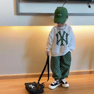 男童套装春秋季2025新款小孩时髦帅气炸街春装儿童运动加绒卫衣潮