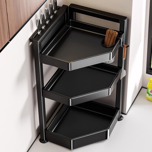 厨房置物架多功能台面墙角调料架转角三角形调料品调味料收纳架子