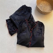 Sin 亲肤保暖宽松居家套装 Glee 黑色高级感带胸垫德绒睡衣女冬季