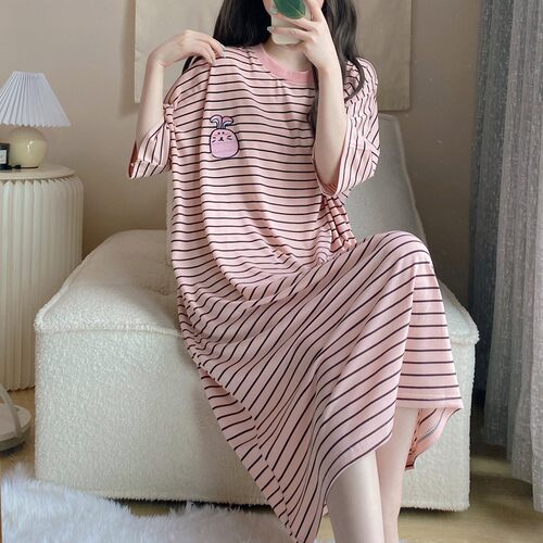 夏季条纹睡裙女纯棉孕妇2022新款