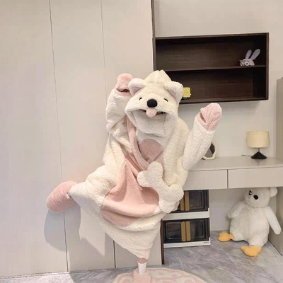 珊瑚绒睡衣女冬季加厚保暖卡通可