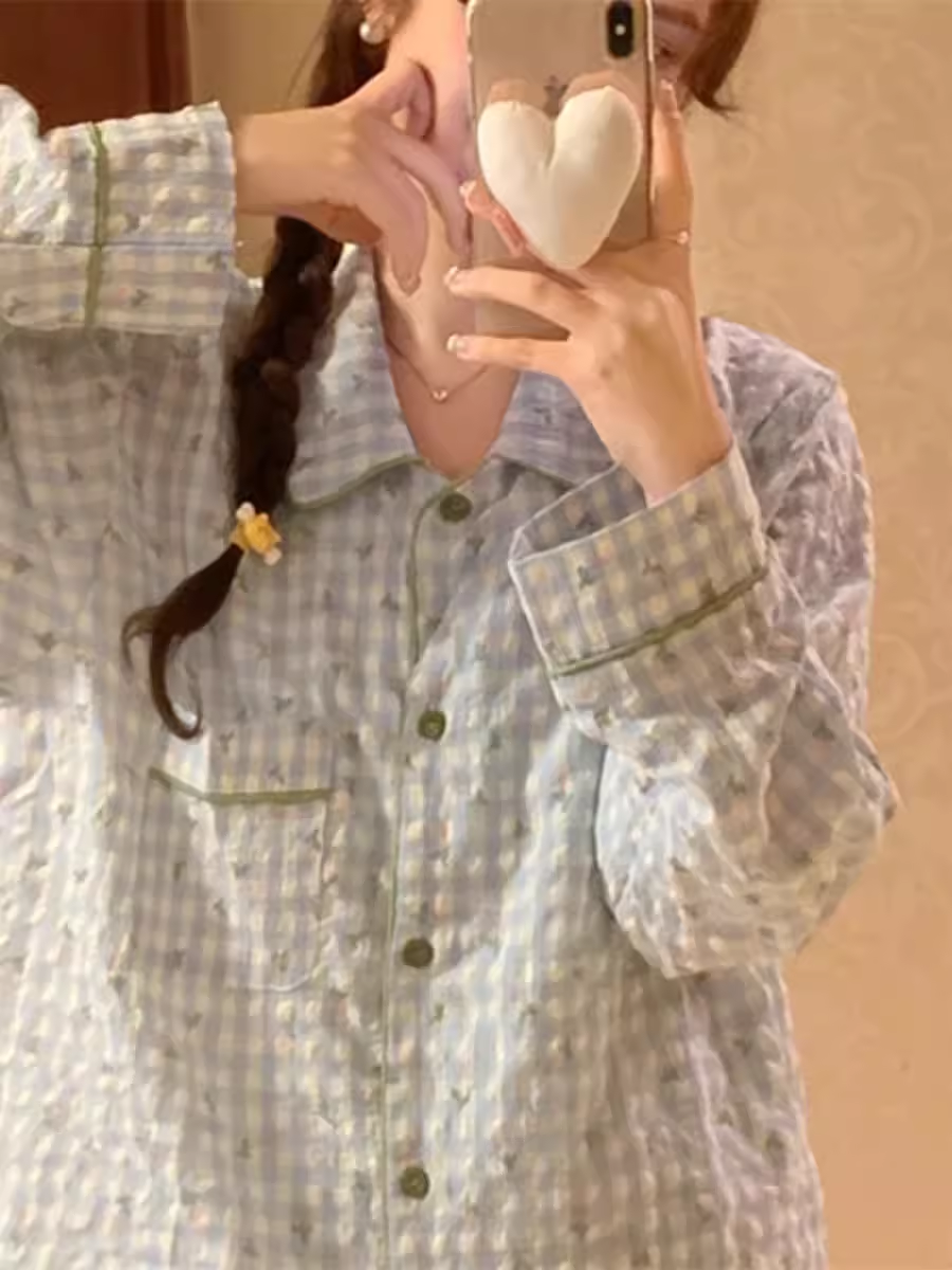 韩版2023年新款睡衣女春秋款长袖