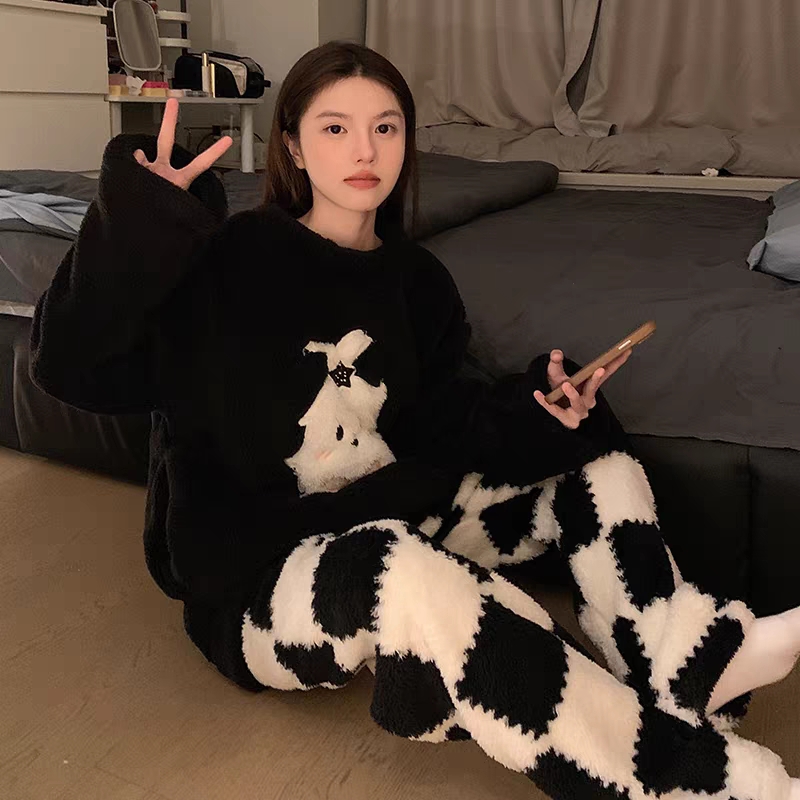 小狗珊瑚绒睡衣女款秋冬季2025新