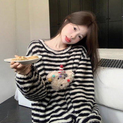 可爱小红帽小狗图案珊瑚绒睡衣女