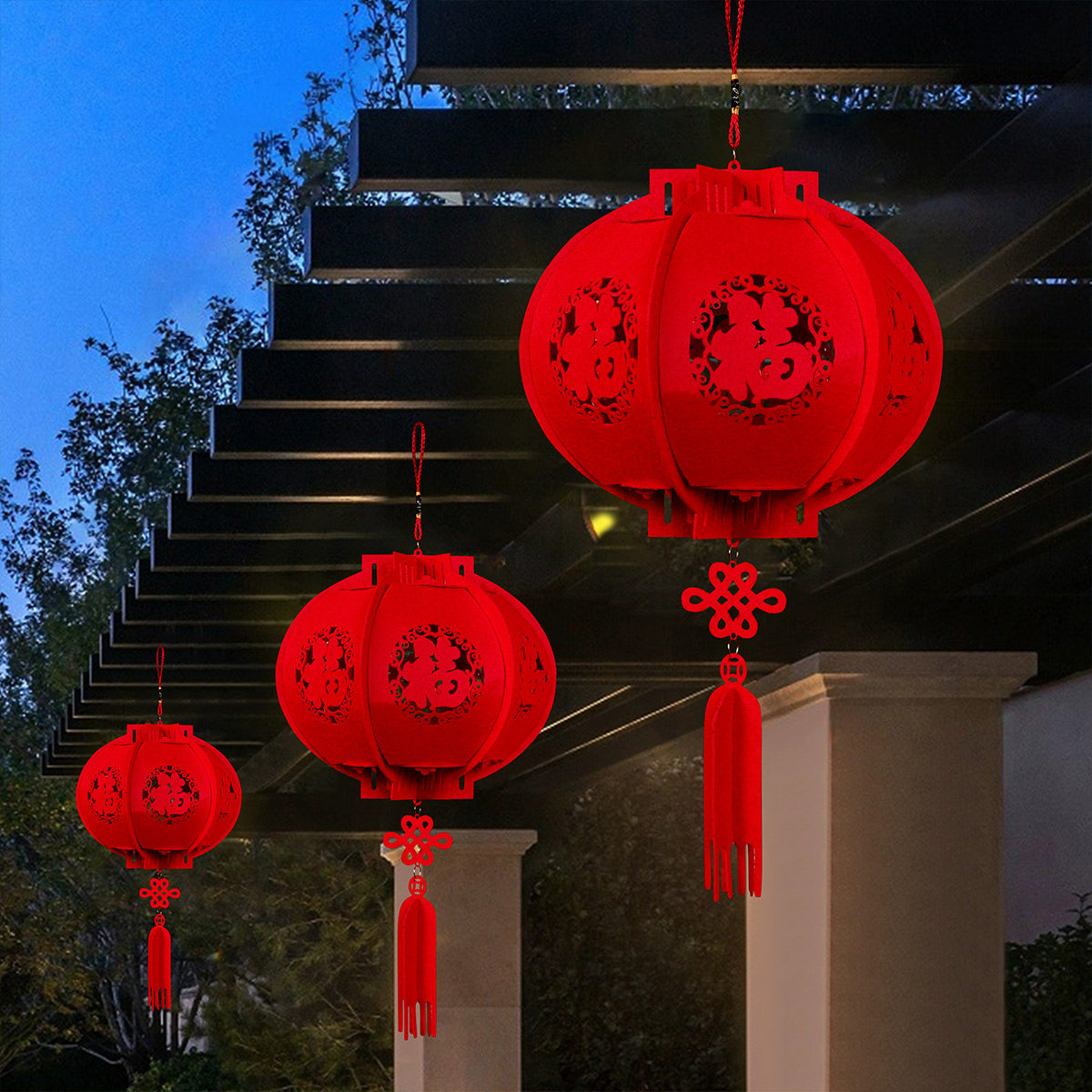 2026马年福字灯笼元旦过新年装饰新春大吉商场气氛布置幼儿园挂饰