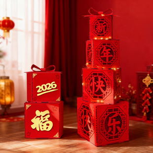 新年过年商场装饰地堆头卡通马鞭炮立体摆件元旦橱窗布置道具用品