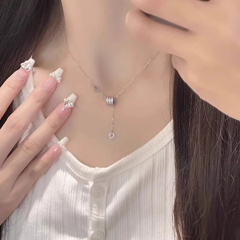S999纯银小蛮腰流苏项链女2025新款百搭足银锁骨链送女生节日礼物