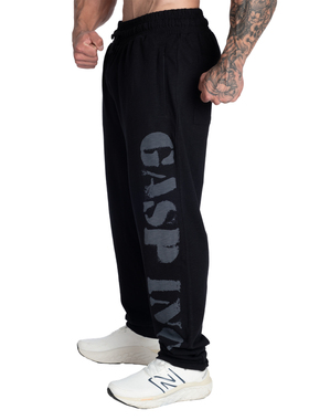 GASP运动纯棉长裤户外直筒休闲卫裤黑色收腿宽松训练健身秋冬裤子