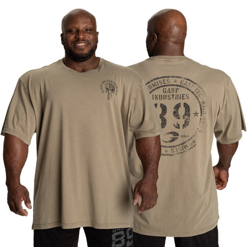 GASP健身纯棉T恤短袖宽松运动户外休闲肌肉训练服透气吸汗健体男