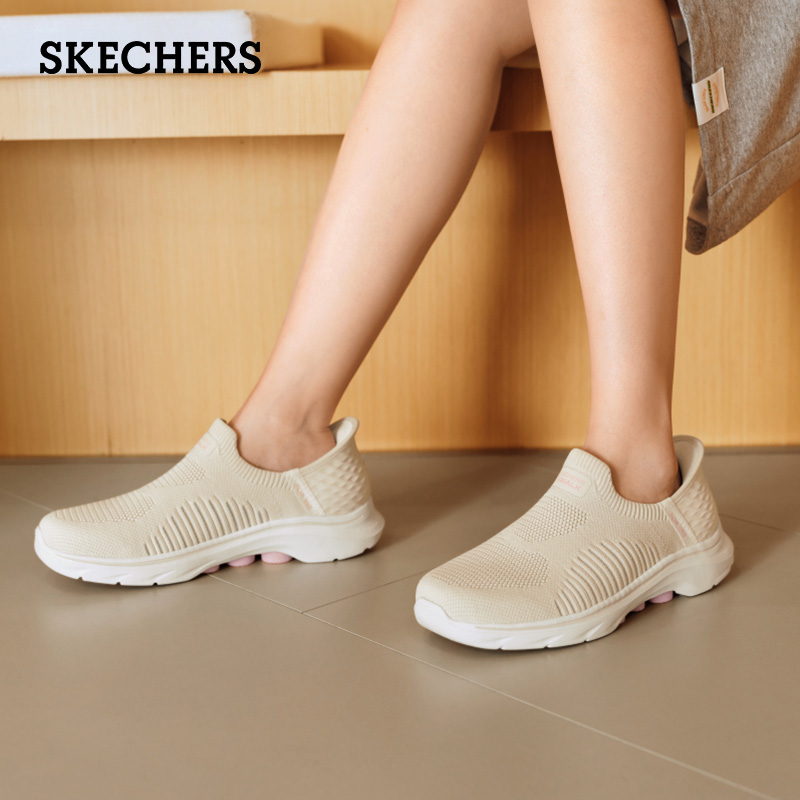 斯凯奇女鞋GO WALK 7春夏季闪穿鞋透气一脚蹬休闲鞋健步鞋 125240