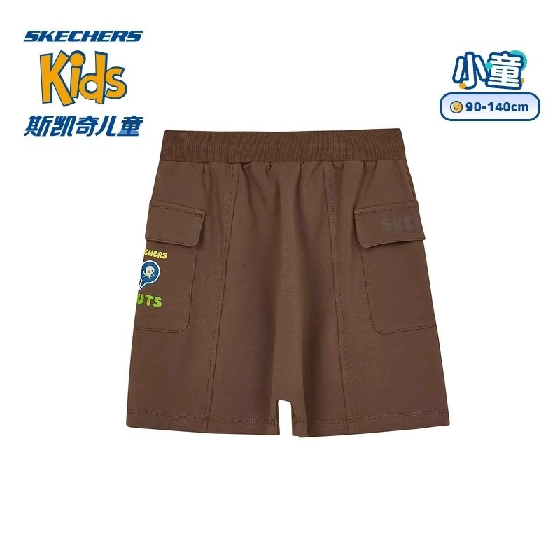 Skechers斯凯奇新款儿童针织亲肤轻盈透气运动短裤休闲裤L224B060