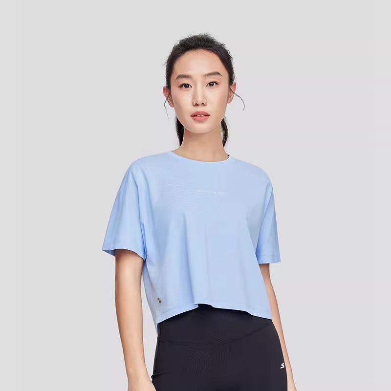 Skechers斯凯奇圆领短袖T恤女2024新款透气凉感时尚上衣P224W064