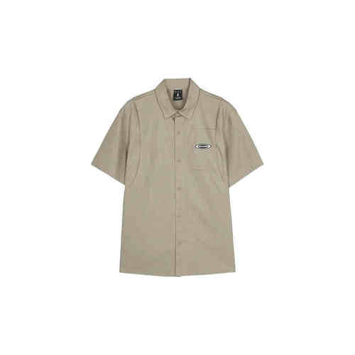 斯凯奇2025年春季新款男子POLO领梭织T恤潮流休闲衬衫L224M050