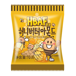 韩国进口hbaf芭蜂蜂蜜黄油扁桃仁杏仁巴旦木汤姆农场坚果休闲零食