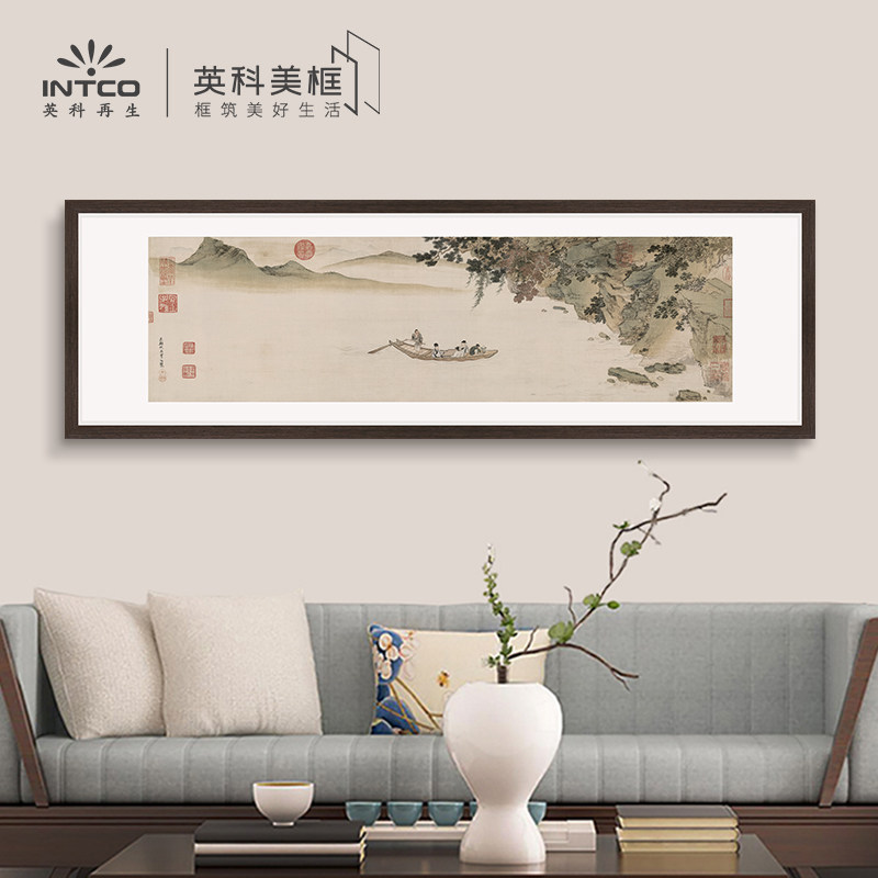 赤壁图-仇英名画复刻装饰画实木挂画沙发背景墙壁画中式家居画