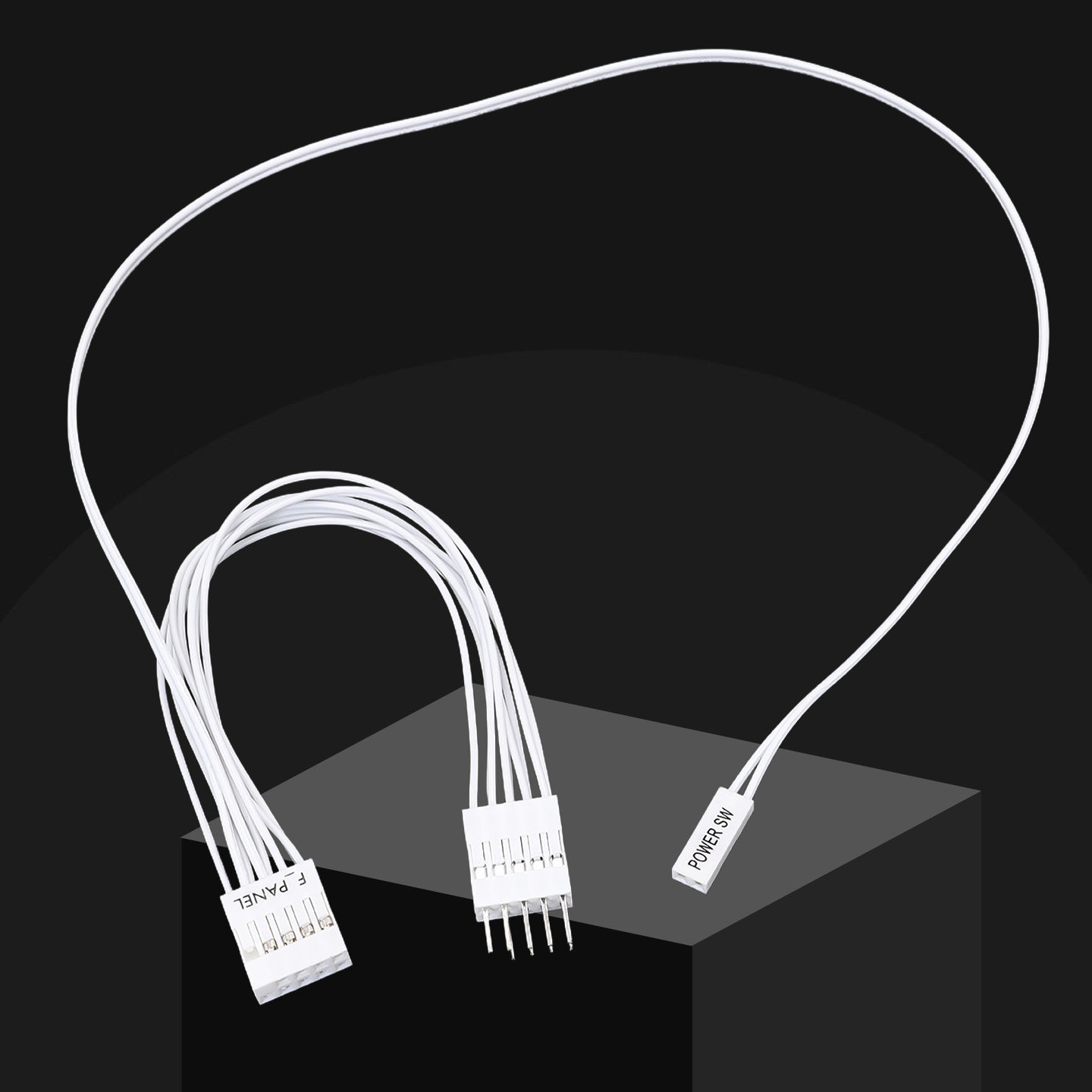 台式机主板开关跳线9pin针引2P开机卡线F_PANEL 非USB 9针 黑白