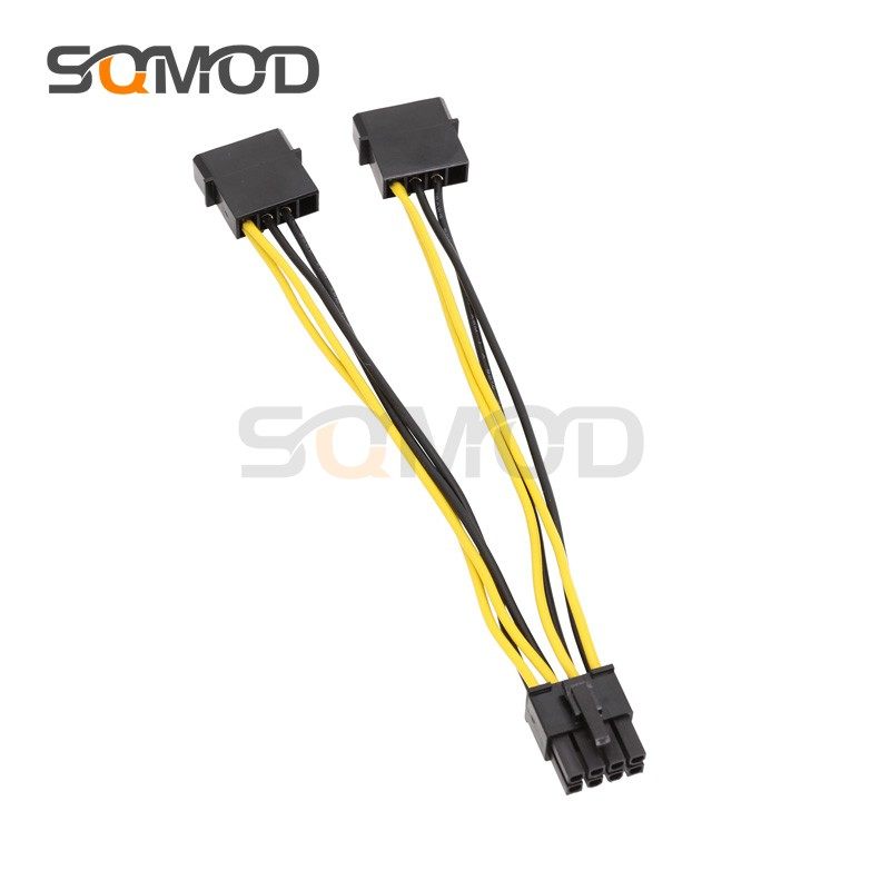 双4P转8P电脑双大4PIN转主板CPU8PIN供电D口转8针电源18AWG线