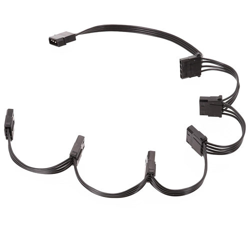 电源大4Pin扩展线 一拖六 Molex 一分六 FAN HUB 18AWG黑排线