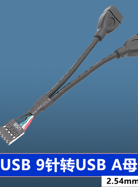 主板8PIN转USB A母一转二线 杜邦9针转USB线带屏蔽层USB连接线