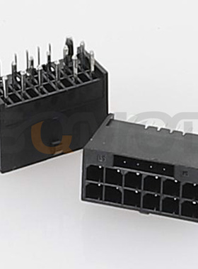 SQE1黑色 12+4PIN 16-Pin 16PIN 12VHPWR 插座 适用于 PC 电脑显卡 GPU PCI-E5.0连接器 塑料外壳 针座